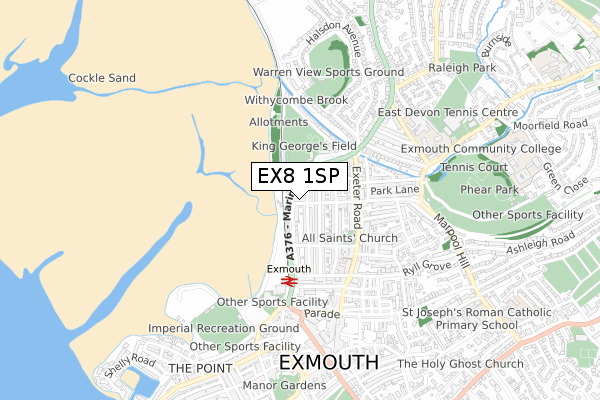 EX8 1SP map - small scale - OS Open Zoomstack (Ordnance Survey)