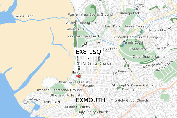 EX8 1SQ map - small scale - OS Open Zoomstack (Ordnance Survey)