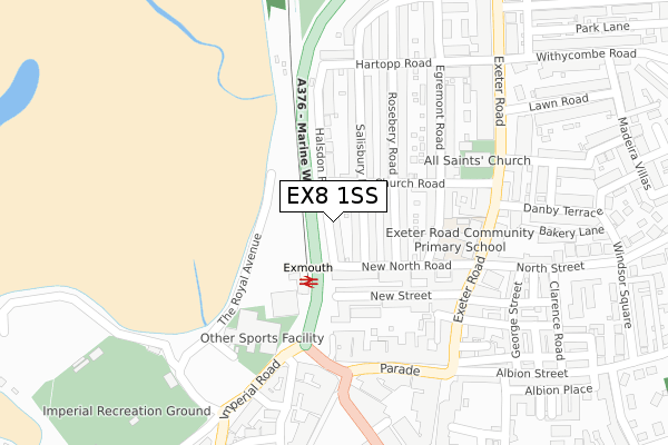 EX8 1SS map - large scale - OS Open Zoomstack (Ordnance Survey)