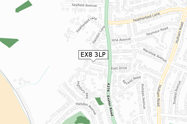 EX8 3LP map - large scale - OS Open Zoomstack (Ordnance Survey)