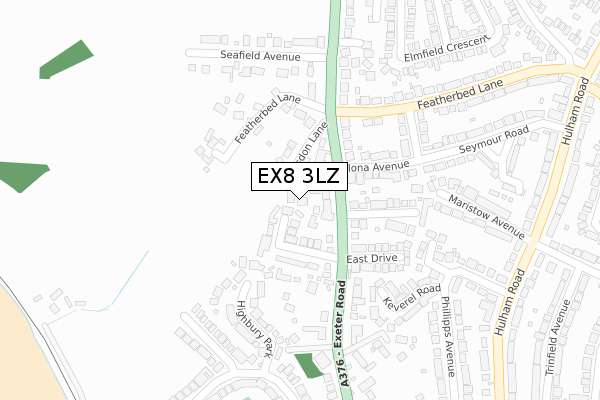EX8 3LZ map - large scale - OS Open Zoomstack (Ordnance Survey)