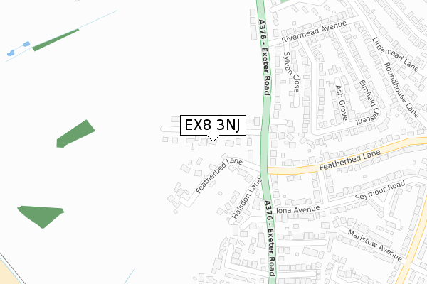 EX8 3NJ map - large scale - OS Open Zoomstack (Ordnance Survey)