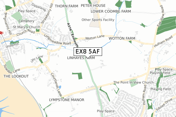 EX8 5AF map - small scale - OS Open Zoomstack (Ordnance Survey) EX8 5AF map - small scale - OS Open Zoomstack (Ordnance Survey)