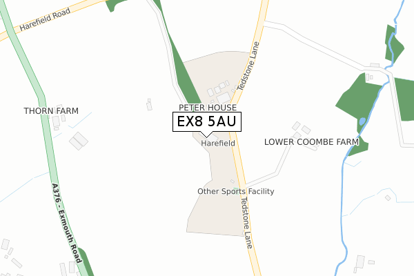 EX8 5AU map - large scale - OS Open Zoomstack (Ordnance Survey)