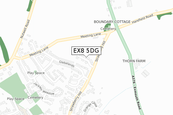 EX8 5DG map - large scale - OS Open Zoomstack (Ordnance Survey)