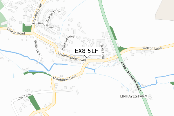 EX8 5LH map - large scale - OS Open Zoomstack (Ordnance Survey)