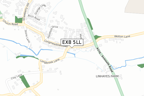 EX8 5LL map - large scale - OS Open Zoomstack (Ordnance Survey)