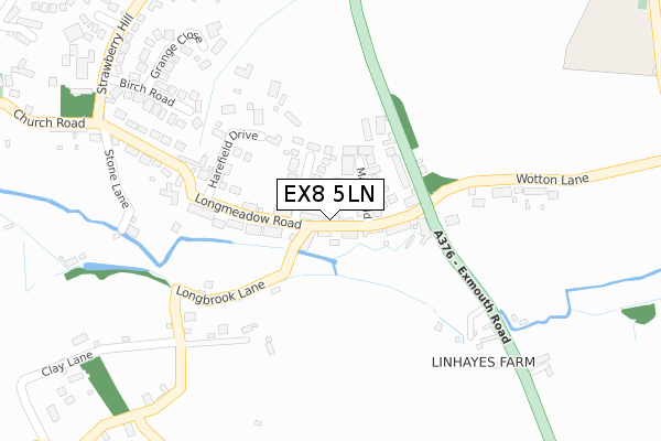 EX8 5LN map - large scale - OS Open Zoomstack (Ordnance Survey)
