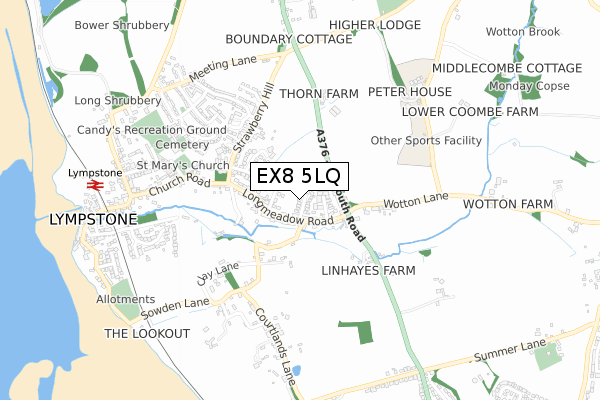 EX8 5LQ map - small scale - OS Open Zoomstack (Ordnance Survey)