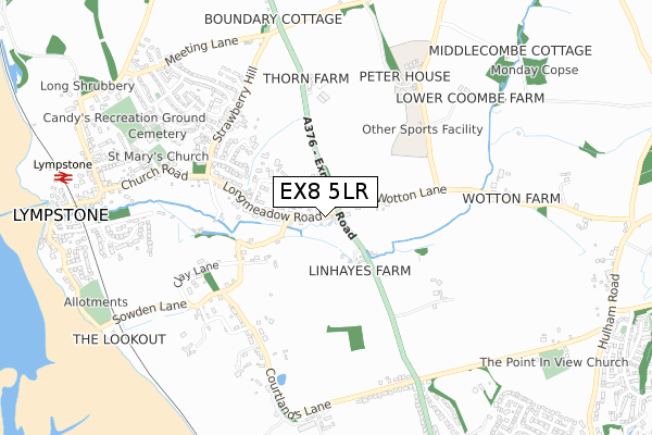EX8 5LR map - small scale - OS Open Zoomstack (Ordnance Survey)