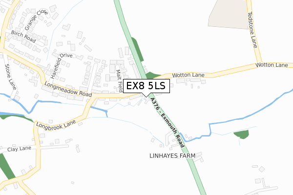 EX8 5LS map - large scale - OS Open Zoomstack (Ordnance Survey)