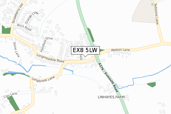 EX8 5LW map - large scale - OS Open Zoomstack (Ordnance Survey)