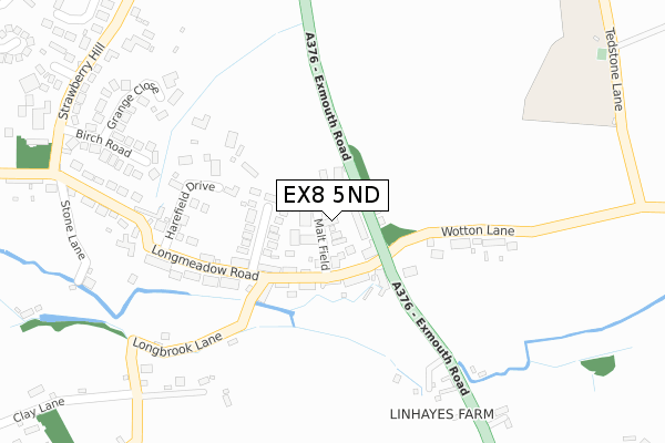 EX8 5ND map - large scale - OS Open Zoomstack (Ordnance Survey)