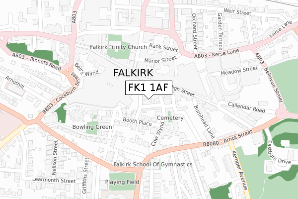 FK1 1AF map - large scale - OS Open Zoomstack (Ordnance Survey) FK1 1AF map - large scale - OS Open Zoomstack (Ordnance Survey)