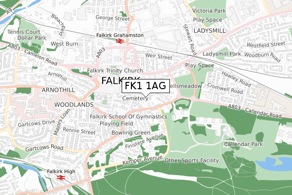 FK1 1AG map - small scale - OS Open Zoomstack (Ordnance Survey) FK1 1AG map - small scale - OS Open Zoomstack (Ordnance Survey)