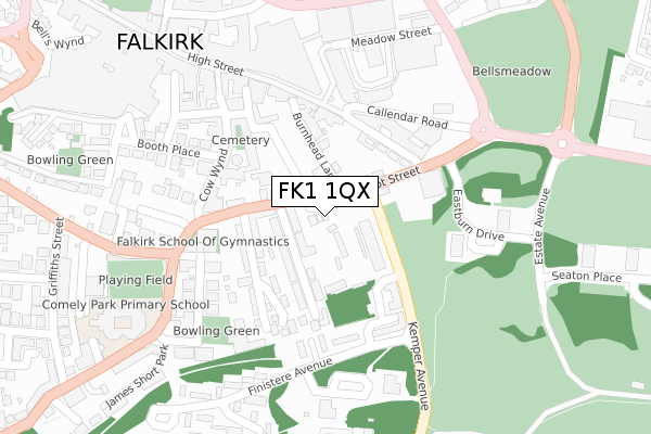FK1 1QX map - large scale - OS Open Zoomstack (Ordnance Survey) FK1 1QX map - large scale - OS Open Zoomstack (Ordnance Survey)