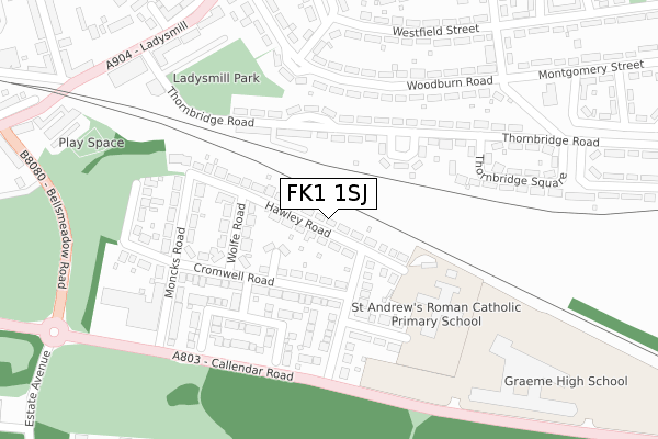 FK1 1SJ map - large scale - OS Open Zoomstack (Ordnance Survey) FK1 1SJ map - large scale - OS Open Zoomstack (Ordnance Survey)
