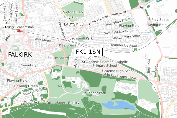 FK1 1SN map - small scale - OS Open Zoomstack (Ordnance Survey) FK1 1SN map - small scale - OS Open Zoomstack (Ordnance Survey)