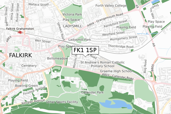 FK1 1SP map - small scale - OS Open Zoomstack (Ordnance Survey) FK1 1SP map - small scale - OS Open Zoomstack (Ordnance Survey)