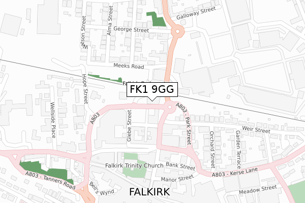 FK1 9GG map - large scale - OS Open Zoomstack (Ordnance Survey)
