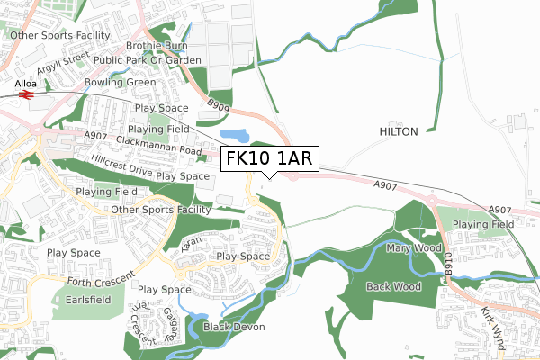 FK10 1AR map - small scale - OS Open Zoomstack (Ordnance Survey) FK10 1AR map - small scale - OS Open Zoomstack (Ordnance Survey)