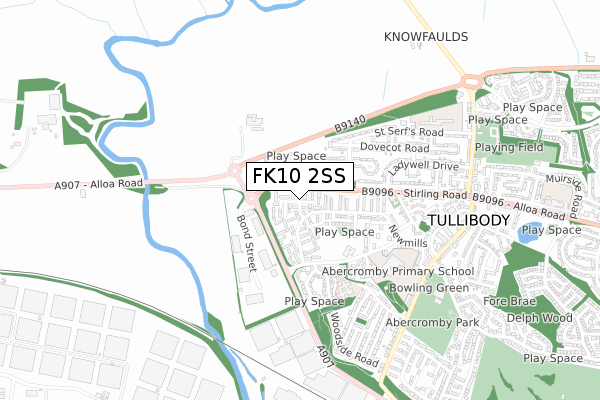 FK10 2SS map - small scale - OS Open Zoomstack (Ordnance Survey) FK10 2SS map - small scale - OS Open Zoomstack (Ordnance Survey)