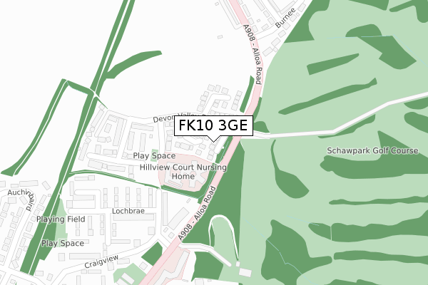 FK10 3GE map - large scale - OS Open Zoomstack (Ordnance Survey)