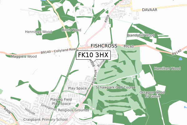 FK10 3HX map - small scale - OS Open Zoomstack (Ordnance Survey) FK10 3HX map - small scale - OS Open Zoomstack (Ordnance Survey)