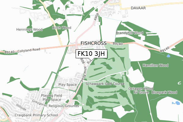 FK10 3JH map - small scale - OS Open Zoomstack (Ordnance Survey) FK10 3JH map - small scale - OS Open Zoomstack (Ordnance Survey)