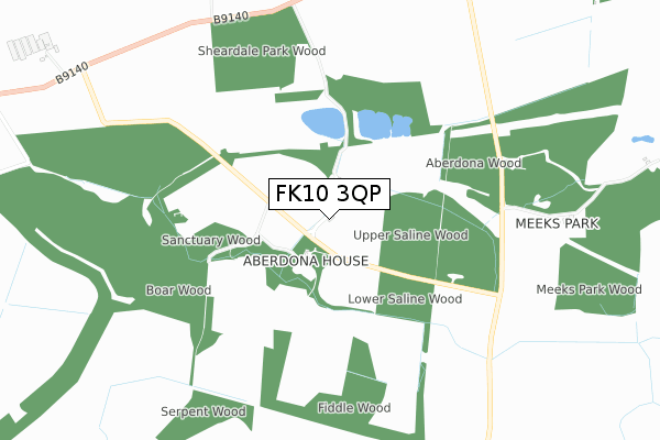 FK10 3QP map - small scale - OS Open Zoomstack (Ordnance Survey)
