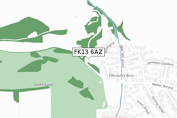 FK13 6AZ map - large scale - OS Open Zoomstack (Ordnance Survey)