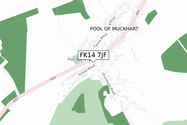 FK14 7JF map - large scale - OS Open Zoomstack (Ordnance Survey)