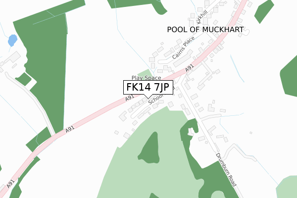 FK14 7JP map - large scale - OS Open Zoomstack (Ordnance Survey)