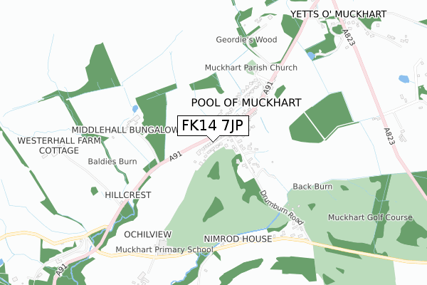 FK14 7JP map - small scale - OS Open Zoomstack (Ordnance Survey) FK14 7JP map - small scale - OS Open Zoomstack (Ordnance Survey)