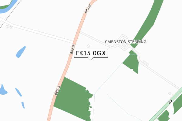 FK15 0GX map - large scale - OS Open Zoomstack (Ordnance Survey)