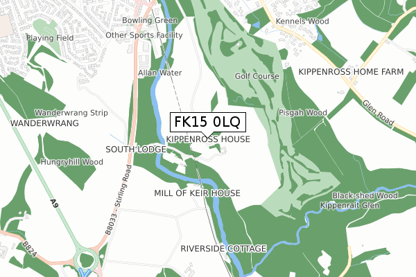 FK15 0LQ map - small scale - OS Open Zoomstack (Ordnance Survey) FK15 0LQ map - small scale - OS Open Zoomstack (Ordnance Survey)