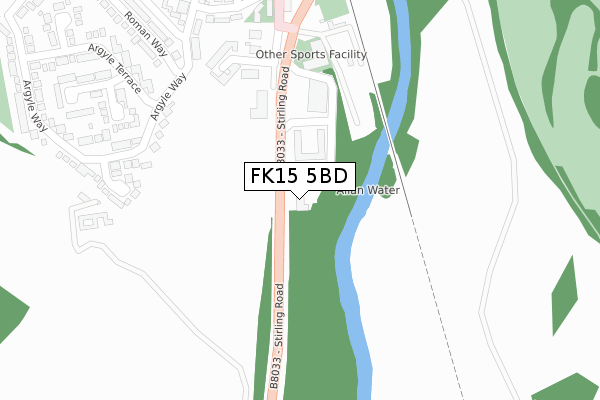 FK15 5BD map - large scale - OS Open Zoomstack (Ordnance Survey)