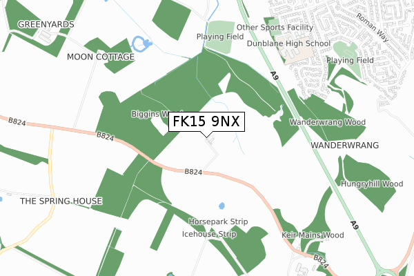 FK15 9NX map - small scale - OS Open Zoomstack (Ordnance Survey) FK15 9NX map - small scale - OS Open Zoomstack (Ordnance Survey)