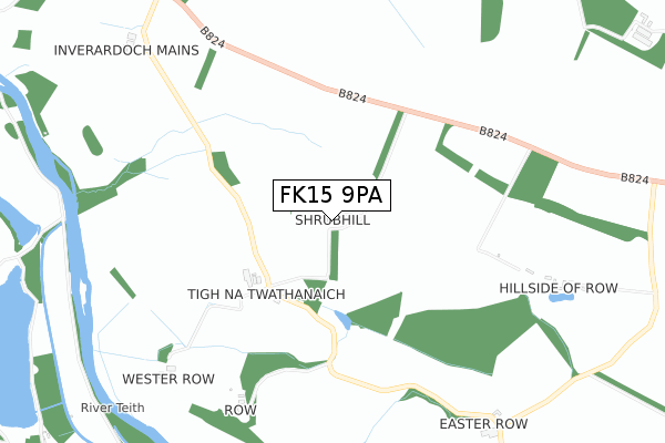 FK15 9PA map - small scale - OS Open Zoomstack (Ordnance Survey)