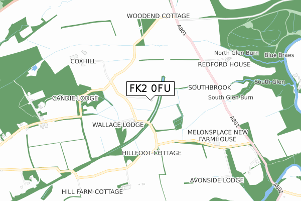 FK2 0FU map - small scale - OS Open Zoomstack (Ordnance Survey)