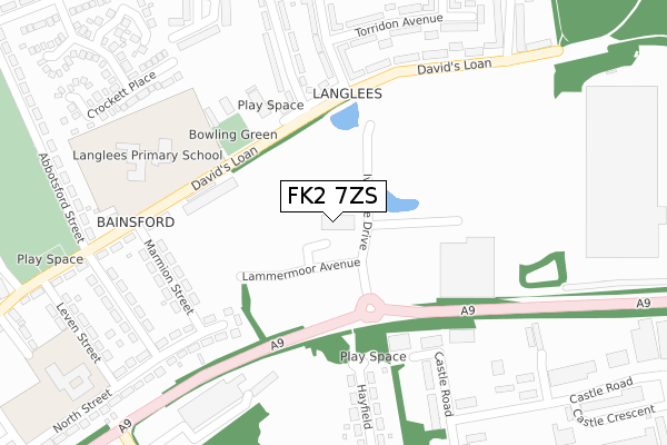 FK2 7ZS map - large scale - OS Open Zoomstack (Ordnance Survey)
