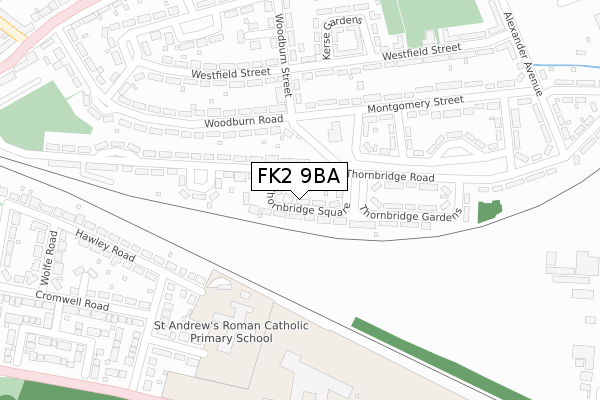 FK2 9BA map - large scale - OS Open Zoomstack (Ordnance Survey)