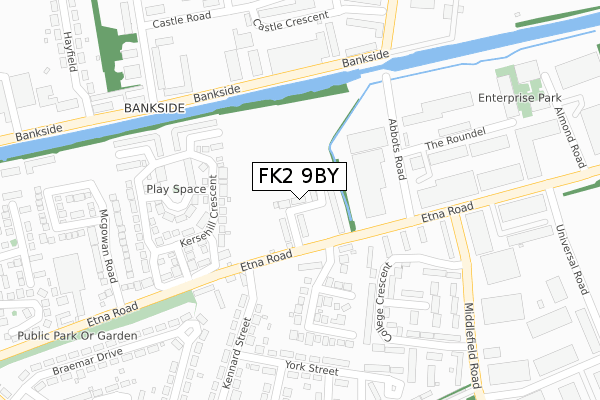 FK2 9BY map - large scale - OS Open Zoomstack (Ordnance Survey)