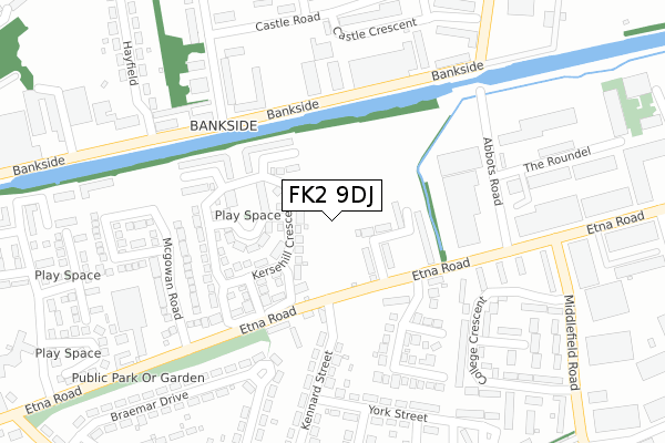 FK2 9DJ map - large scale - OS Open Zoomstack (Ordnance Survey)