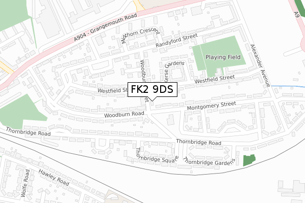 FK2 9DS map - large scale - OS Open Zoomstack (Ordnance Survey)