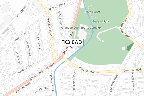FK3 8AD map - large scale - OS Open Zoomstack (Ordnance Survey) FK3 8AD map - large scale - OS Open Zoomstack (Ordnance Survey)