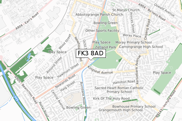 FK3 8AD map - small scale - OS Open Zoomstack (Ordnance Survey) FK3 8AD map - small scale - OS Open Zoomstack (Ordnance Survey)
