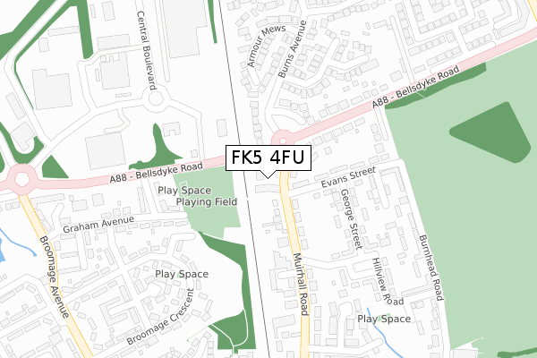 FK5 4FU map - large scale - OS Open Zoomstack (Ordnance Survey)