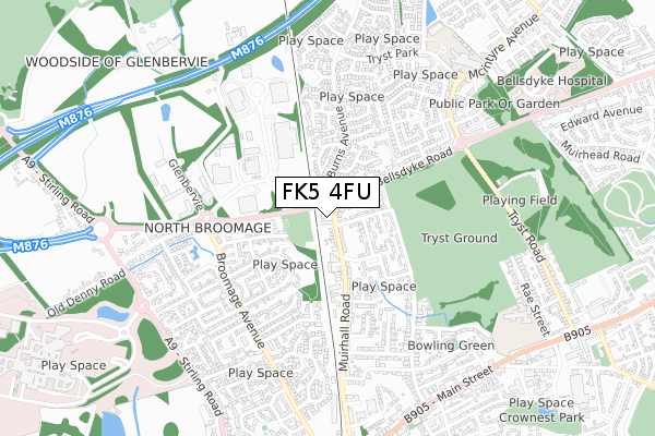 FK5 4FU map - small scale - OS Open Zoomstack (Ordnance Survey)