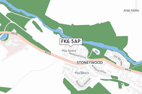 FK6 5AP map - large scale - OS Open Zoomstack (Ordnance Survey)